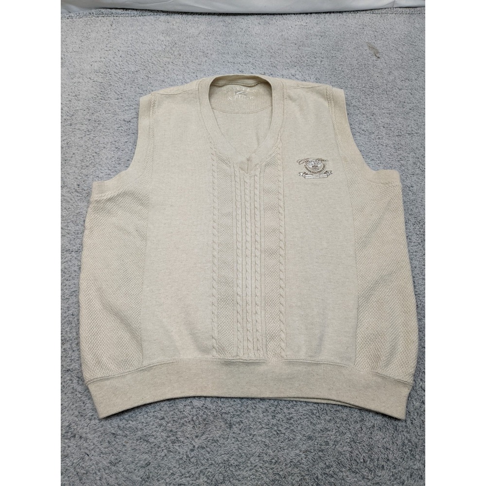 Cutter & Buck Cadillac NFL Golf Classic Beige Sweater‎ Vest Senior PGA Time XL